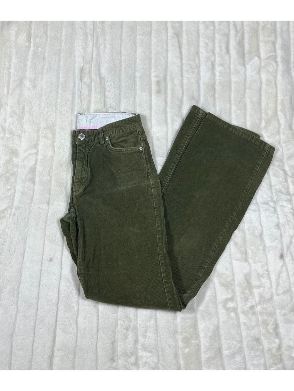 Lands' End Olive Green 6T Straight Leg Faded Fall Autumn Corduroy Casual Pants